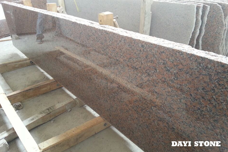 Slabs China Red Granite G562 Top polished edge natural 240up x 60up